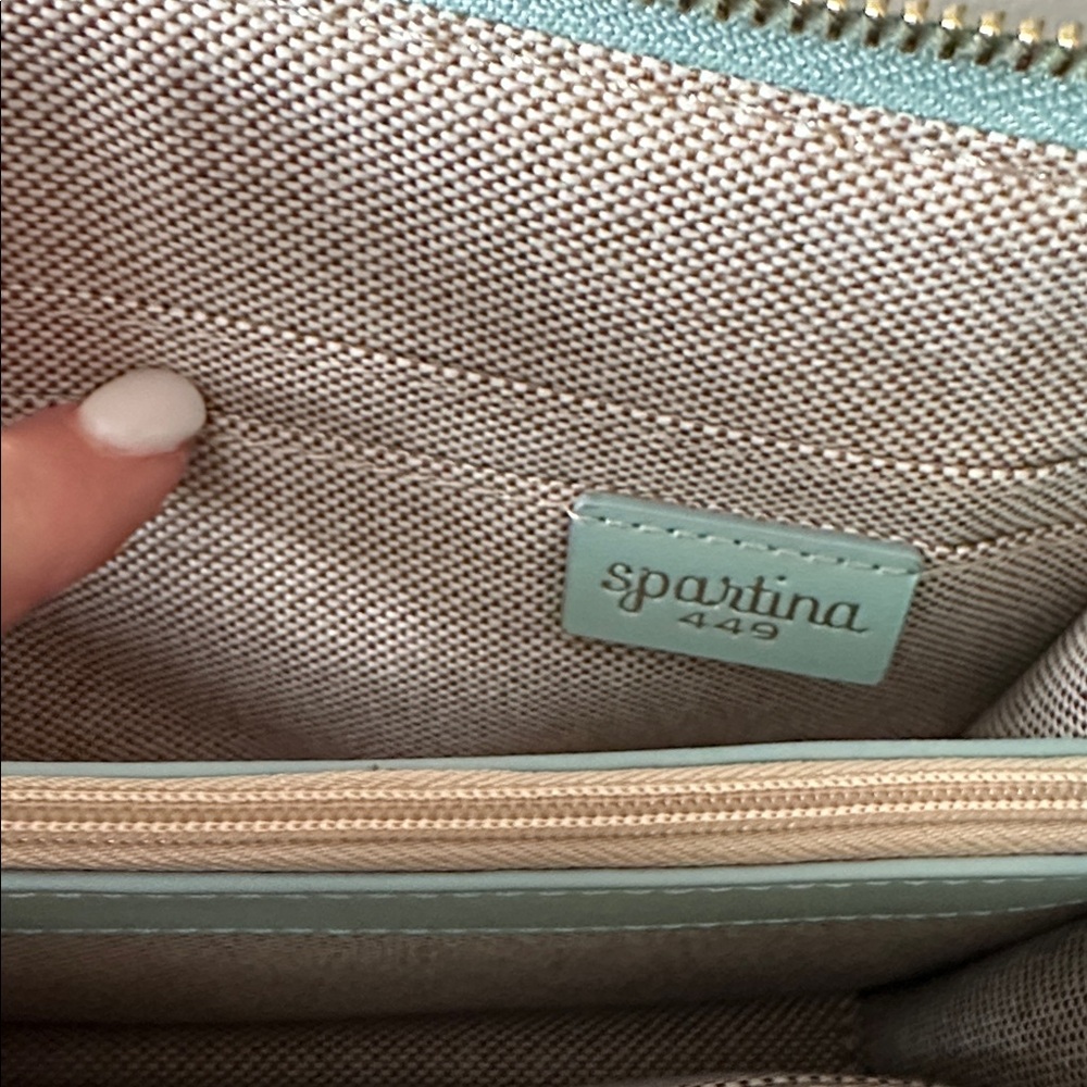 Spartina 449 Hipster Queenie Tropical Floral Sea Foam Clutch & Crossbody Bag - Picture 6 of 10